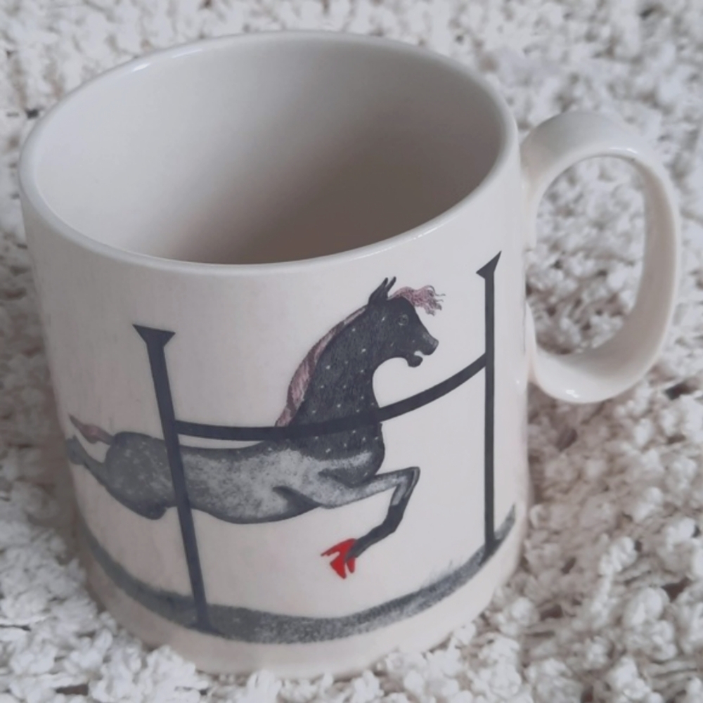 Anthropologie Drawing by Florence Balducci 'H' for Horse w/Red HeelsMonogram Mug